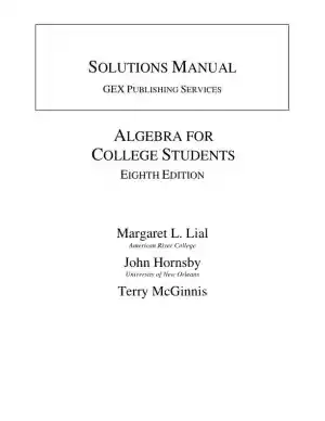 Algebra for College Students, 8th Edition Solution Manual