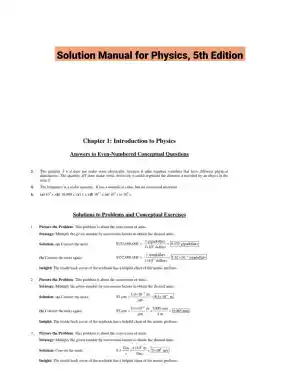Solution Manual for Physics, 5th Edition