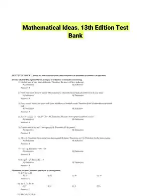 Mathematical Ideas, 13th Edition Test Bank