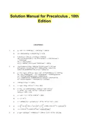 Solution Manual for Precalculus , 10th Edition