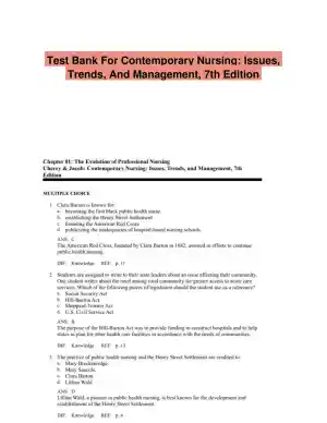 Test Bank For Contemporary Nursing: Issues, Trends, And Management, 7th Edition