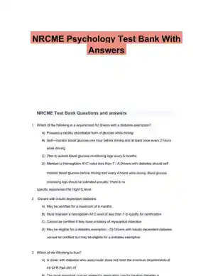 NRCME Psychology Test Bank With Answers (193 Solved Questions)