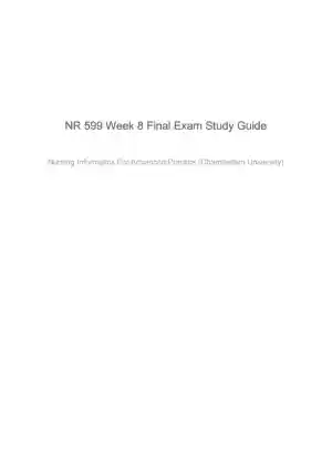 NR599 Nursing Informatics For Advanced Practice Final Exam Study Guide Week 8 With Answers (25 Solved Questions)