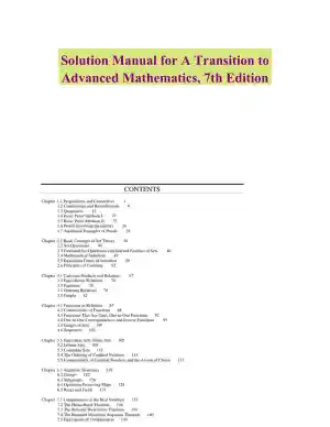 Solution Manual for A Transition to Advanced Mathematics, 7th Edition