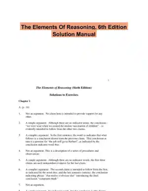 The Elements Of Reasoning, 6th Edition Solution Manual