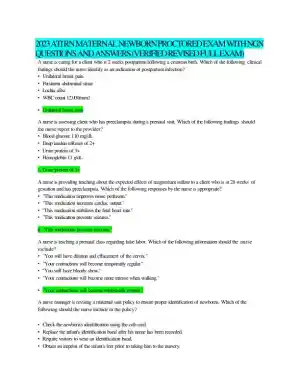 2023 ATI RN Maternal Newborn Proctored Exam NGN With Answers (70 Solved Questions)