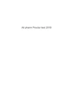 2019 ATI Pharmacology Proctored Exam with Answers (246 Solved Questions)