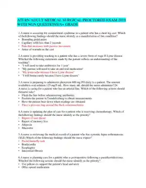 2019 ATI RN Proctored Exam with Answers (87 Solved Questions)