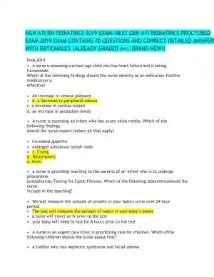 2021 HESI University of New Mexico RN Clinical Intensive Exit Comprehensive Exam Version 1 With Answers (119 Solved Questions)