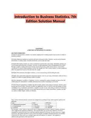Introduction to Business Statistics, 7th Edition Solution Manual