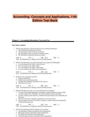 Accounting: Concepts and Applications, 11th Edition Test Bank