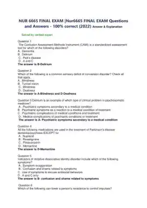 2022 NUR6665 Clinical Analysis Final Exam With Answers (35 Solved Questions)