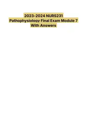 2023-2024 NURS231 Pathophysiology Final Exam Module 7 With Answers (24 Solved Questions)