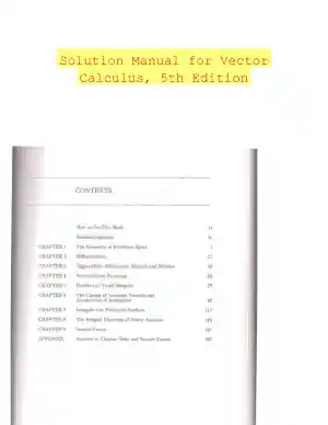 Solution Manual for Vector Calculus, 5th Edition