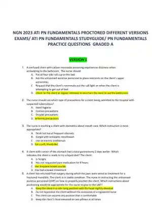 2023 ATI PN Proctored Exam with Answers (136 Solved Questions)