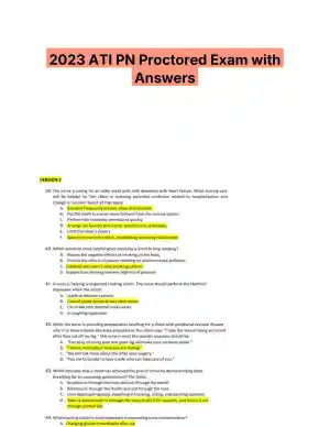 2023 ATI PN Proctored Exam with Answers (15 Solved Questions)