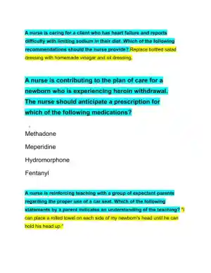 2023 ATI PN Proctored Exam with Answers (4 Solved Questions)