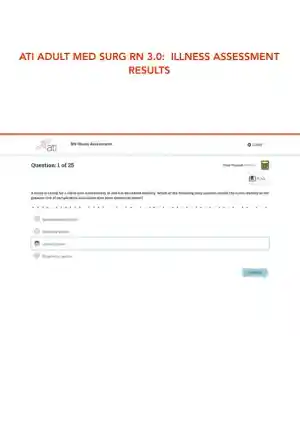 ATI RN Adult Medical Surgical Illness Assessment Result 3.0 With Answers (25 Solved Questions)