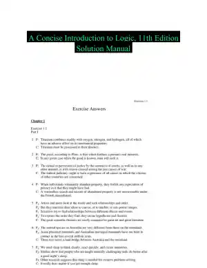 A Concise Introduction to Logic, 11th Edition Solution Manual