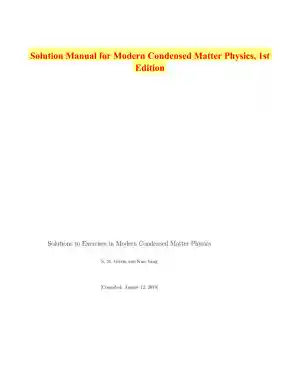 Solution Manual for Modern Condensed Matter Physics, 1st Edition