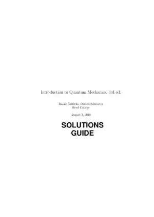 Introduction to Quantum Mechanics, 3rd Edition Solution Manual