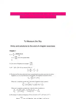 Solution Manual for To Measure the Sky: An Introduction to Observational Astronomy , 2nd Edition