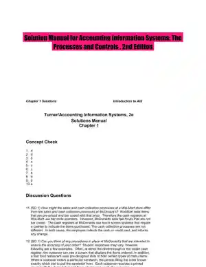 Solution Manual for Accounting Information Systems: The Processes and Controls , 2nd Edition