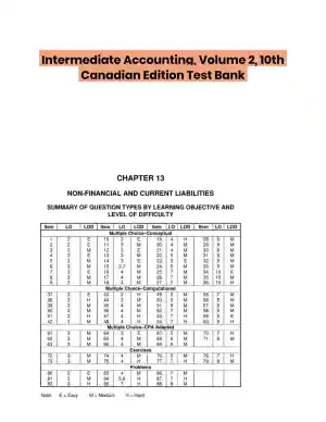 Intermediate Accounting, Volume 2, 10th Canadian Edition Test Bank