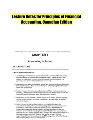 Lecture Notes for Principles of Financial Accounting, Canadian Edition