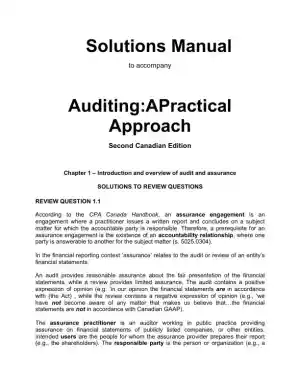 Auditing : A Practical Approach, 2nd Canadian Edition Solution Manual
