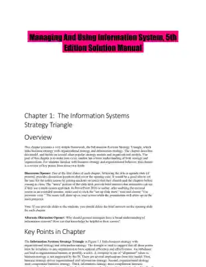 Managing And Using Information System, 5th Edition Solution Manual