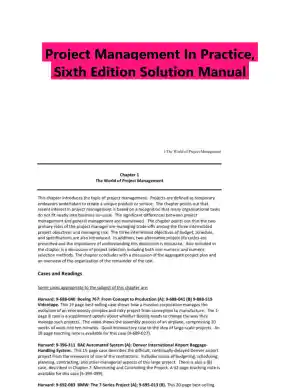 Project Management In Practice, Sixth Edition Solution Manual
