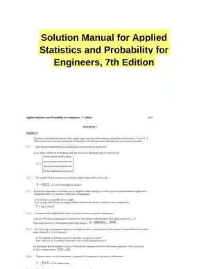 Solution Manual for Applied Statistics and Probability for Engineers, 7th Edition