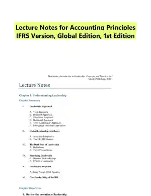 Lecture Notes for Accounting Principles IFRS Version, Global Edition, 1st Edition