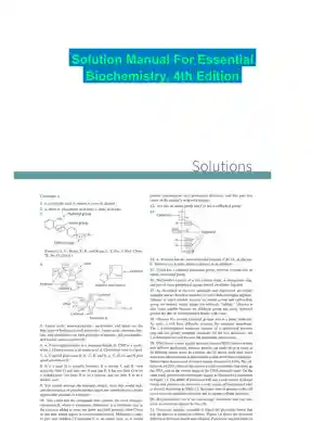 Solution Manual For Essential Biochemistry, 4th Edition