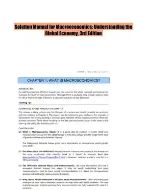 Solution Manual for Macroeconomics: Understanding the Global Economy, 3rd Edition