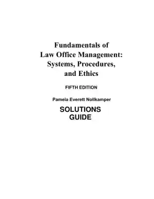Solution Manual for Fundamentals of Law Office Management, 5th Edition
