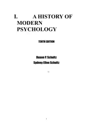 A History Of Modern Psychology, 10th Edition Lecture Notes