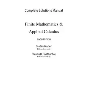 Finite Mathematics And Applied Calculus, 6th Edition Solution Manual