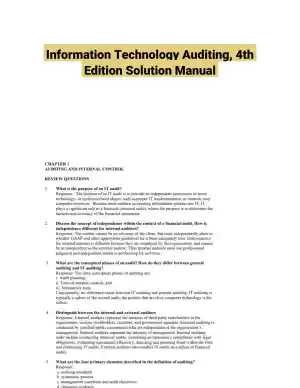 Information Technology Auditing, 4th Edition Solution Manual
