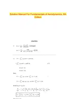 Solution Manual For Fundamentals of Aerodynamics, 6th Edition