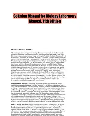 Solution Manual for Biology Laboratory Manual, 11th Edition