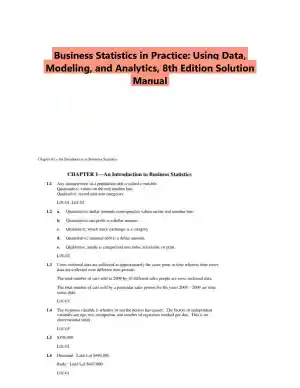 Business Statistics in Practice: Using Data, Modeling, and Analytics, 8th Edition Solution Manual