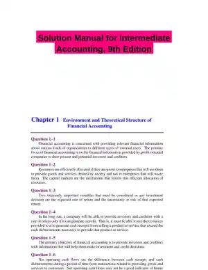 Solution Manual for Intermediate Accounting, 9th Edition