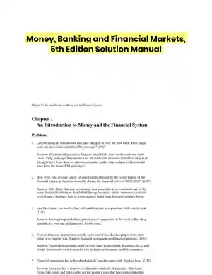 Money, Banking and Financial Markets, 5th Edition Solution Manual