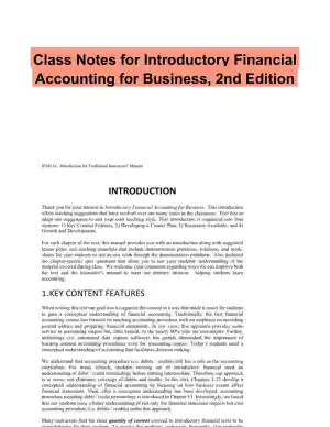 Class Notes for Introductory Financial Accounting for Business, 2nd Edition