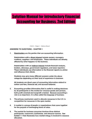 Solution Manual for Introductory Financial Accounting for Business, 2nd Edition