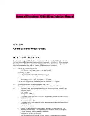 General Chemistry, 10th Edition Solution Manual
