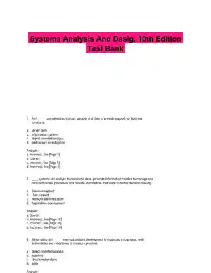 Systems Analysis And Desig, 10th Edition Test Bank
