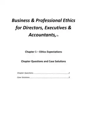 Business And Professional Ethics, 7th Edition Solution Manual